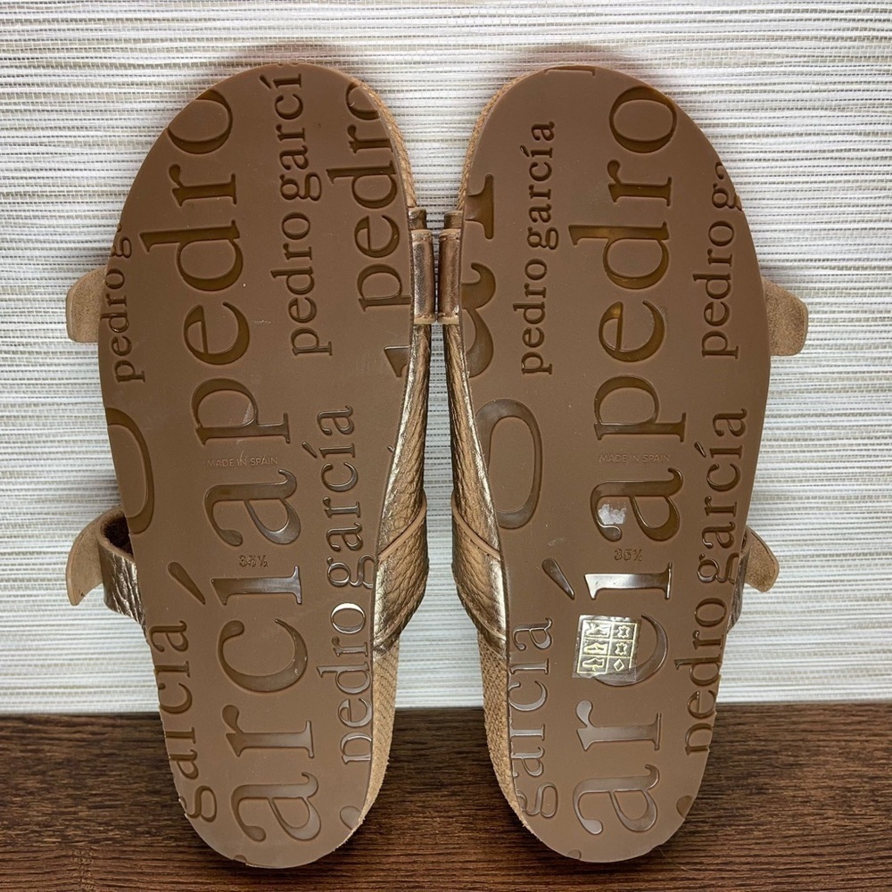 Pedro GARCIA Arielle Snake & Croc Embossed Buckle Slide Sandal In Hazelnut - Picture 10 of 14